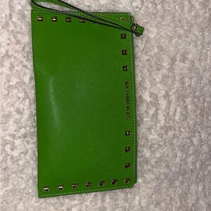 Michael Kors Green Studded Wristlet